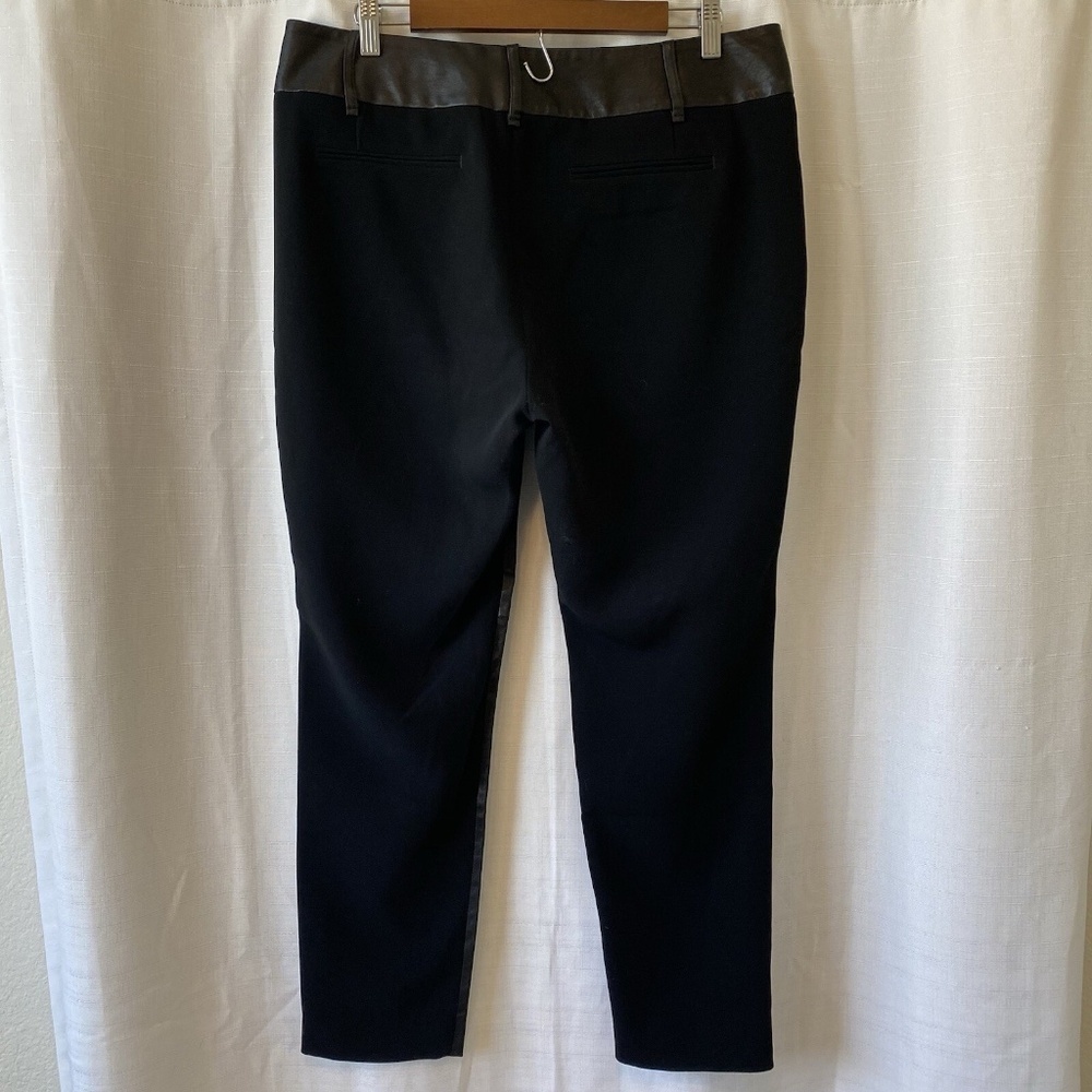 Rag & Bone Womens Lamb Leather Combo Mid Rise Slim Leg Trouser Black Size 12 - Picture 7 of 15